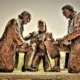 Founding Fathers John Adams, Benjamin Franklin, Thomas Jefferson kneeling in prayer at Valley Forge, PA, bronze sculpture by Stan Watts at Freedoms Foundation of Valley Forge