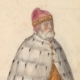 The Doge of Venice, illustrated in the manuscript Théâtre de tous les peuples et nations de la terre avec leurs habits et ornemens divers, tant anciens que modernes, diligemment depeints au naturel. Painted by Lucas d'Heere in the 2nd half of the 16th century. Preserved by the Ghent University Library.