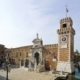Didier Descouens Photo, Venetian Arsenal "Solid ground entrance" of the Arsenale in Venice was built between 1692 and 1694 on a project by Alessandro Tremignon. Eight standing figures on pedestals on the ground: At the front row: from left to right: La Giustizia by Giovanni Antonio Comino, Marte by Giovanni Antonio Comino, Nettuno by Giovanni Antonio Comino, Bellona by Francesco Cabianca At the the second and the third rows: L'Abbondanza by Francesco Cabianca (last row on the right), La Vigilanza by Francesco Cabianca (second row on the right), Two more Allegorical statues by Giovanni Antonio Comino,(second and third row on the left)