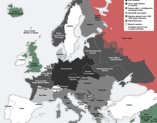 Europe at the height of German military expansion in 1942, photo: Morgan Hauser