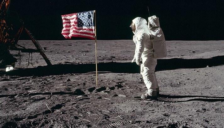 Buzz Aldrin Salutes U.S. Flag on Moon July 20, 1969