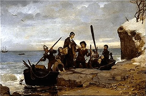 The Landing of the Pilgrims, an 1877 painting by Henry A. Bacon