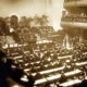 The first meeting of the Assembly, League of Nations, took place on Nov. 15, 1920 at the Salle de la Réformation in Geneva.