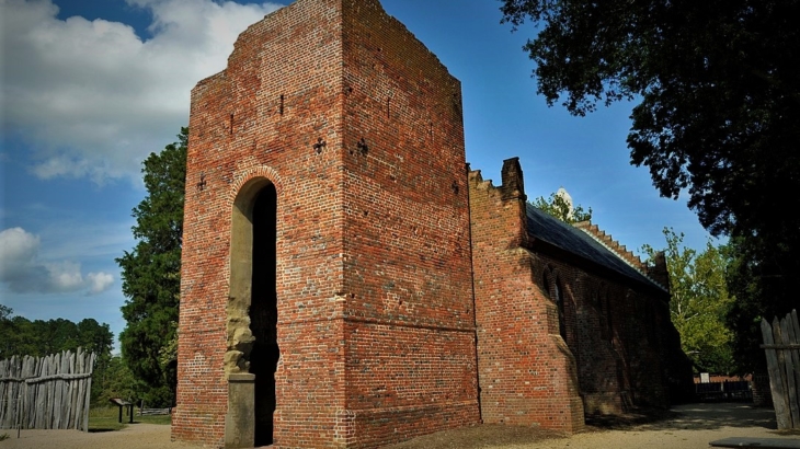 In 1619, the Virginia House of Burgesses met in the Jamestown Church, the first elected legislative body in America.