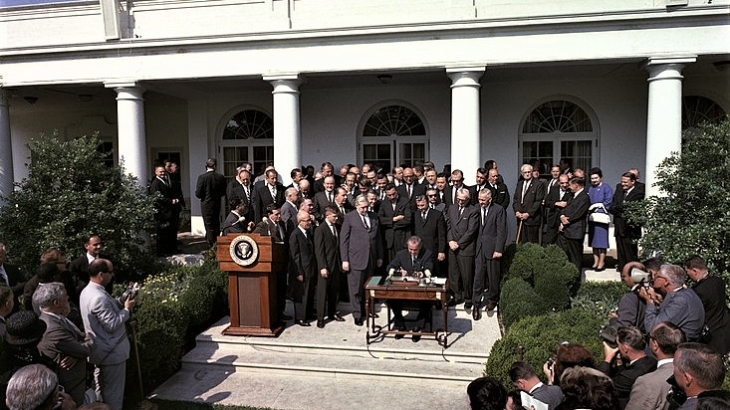 LBJ Signing War on Poverty Bill EOA 1964