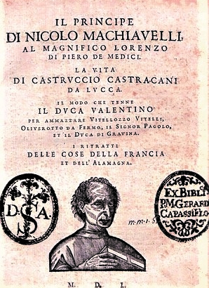 The Prince 1550 Edition Cover Page – Niccolo Machiavelli's Il Principe and La Vita di Castruccio Castracani da Lucca. Omslagsbild.
