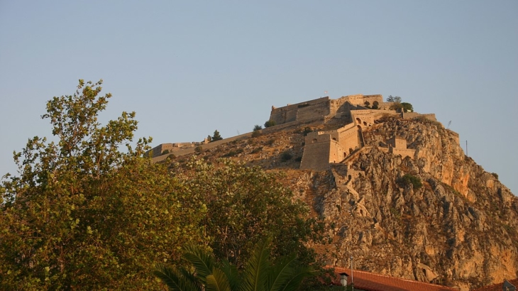 The Venetian fort in Nafplion, Greece. This is one of the many forts that secured the Venetian trade routes in the Eastern Mediterranean.