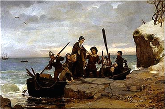 The Landing of the Pilgrims, an 1877 painting by Henry A. Bacon