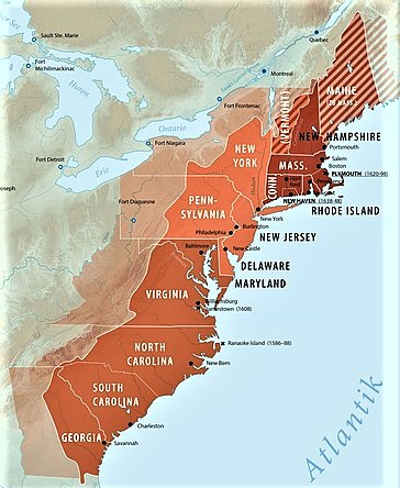 James River Map 13 Colonies