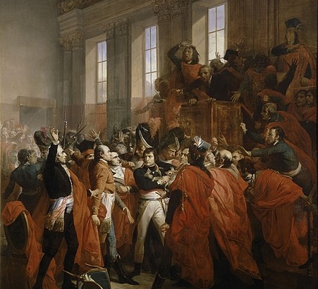 General Bonaparte surrounded by members of the Council of Five Hundred during the Coup of 18 Brumaire, by François Bouchot