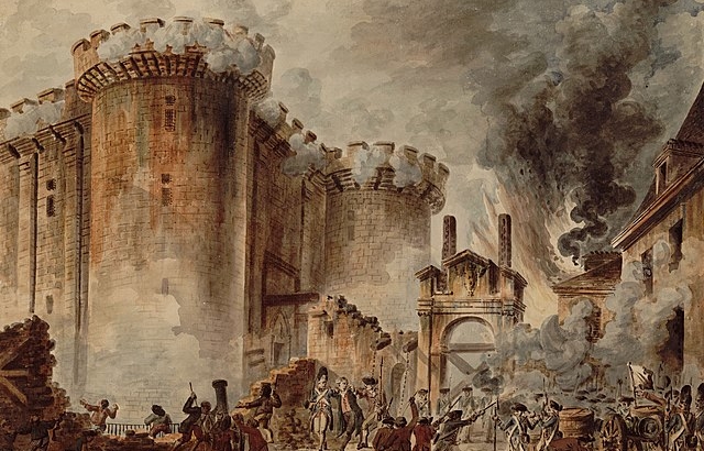 Storming of the Bastille 1789 by Jean-Pierre Houël, French Revolution