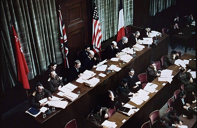 Judges, International Military Tribunal, 1945-1946. The Nuremberg trials were held by the Allies against representatives of the defeated Nazi Germany, for crimes in World War II.
